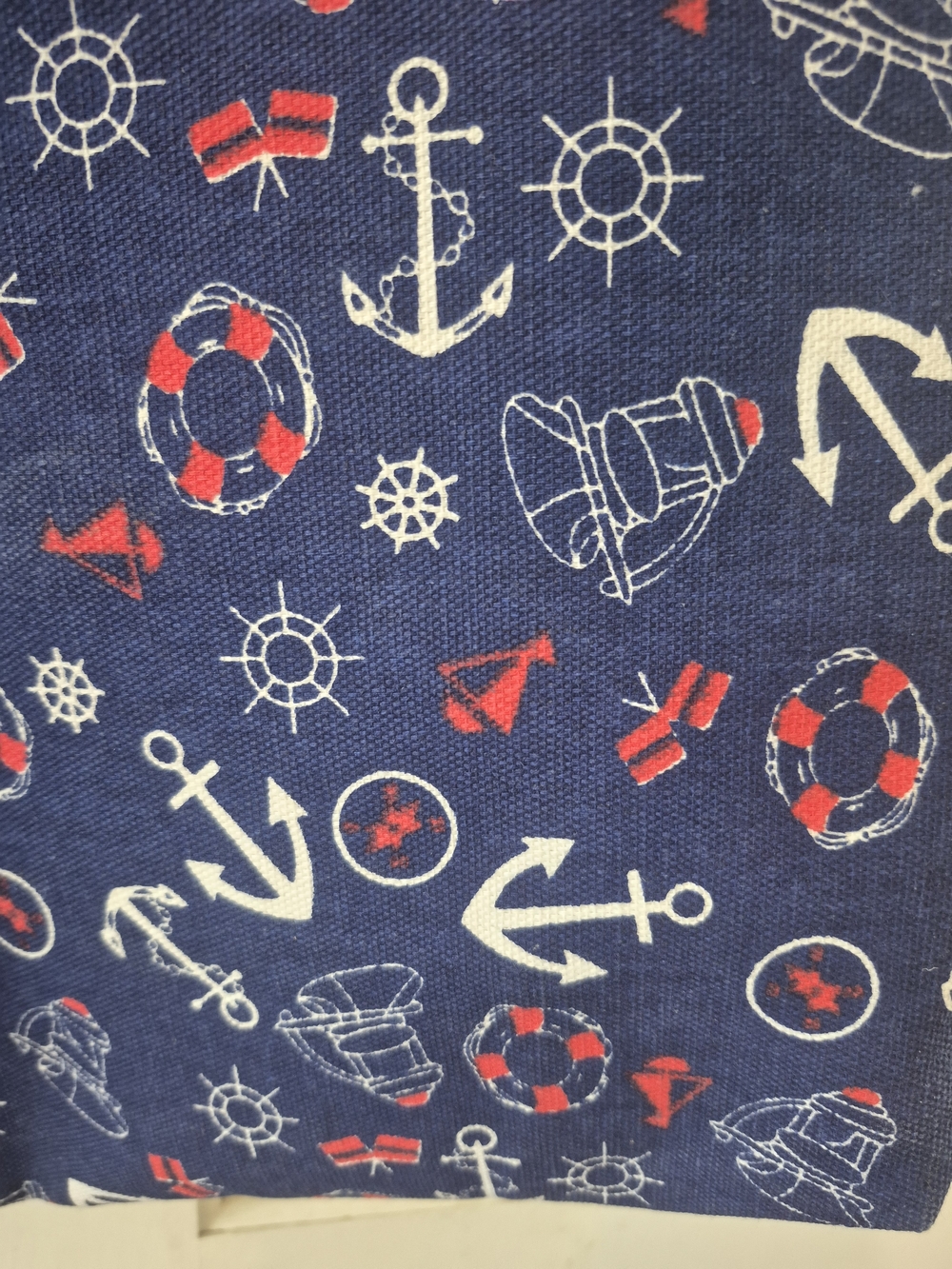 Navy Nautical Canvas Tote Bag - Picture 6 of 7